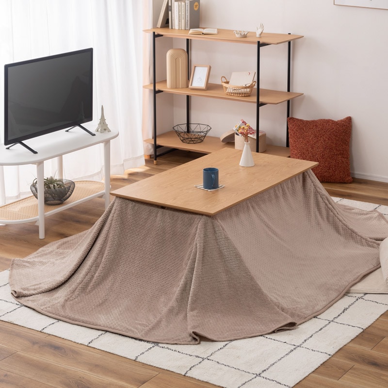 こたつテーブル＆こたつ布団セット 2WAY 高さ調整 長方形｜ベッド