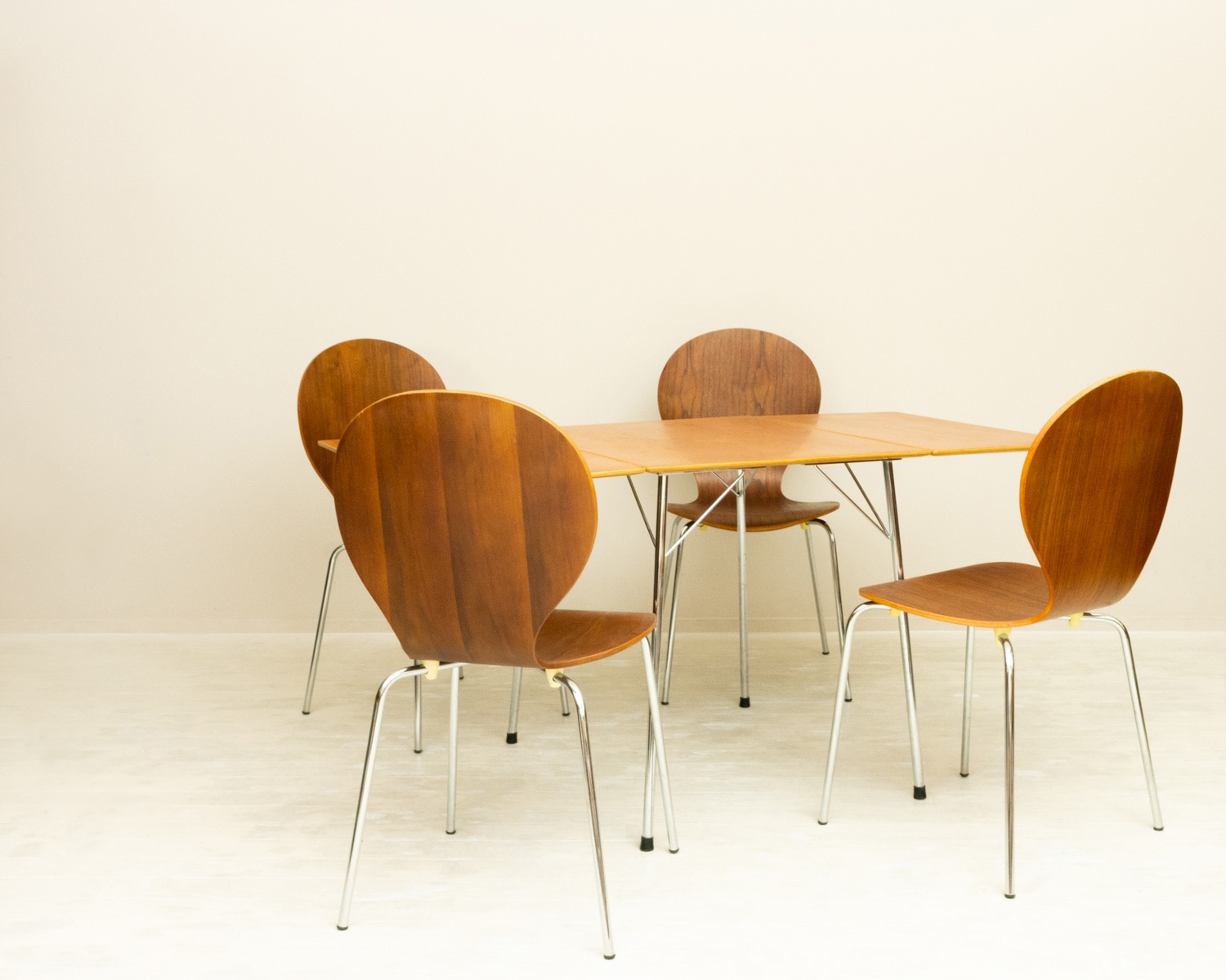 ダイニングチェア チーク スチール 北欧ビンテージ家具CLOVERKY