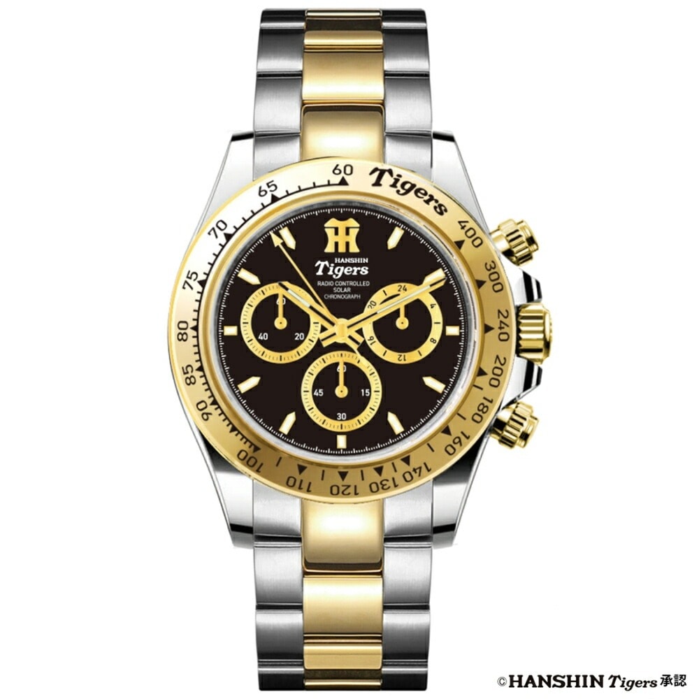 阪神タイガース 腕時計 裏面「虎」ロゴ仕様 電波ソーラー クロノグラフ