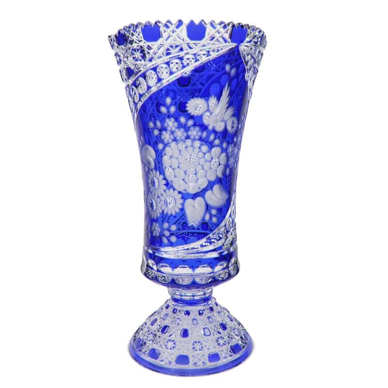 マイセンクリスタル ミスティックフラワー 色被せ花瓶 F205/EO314/41B