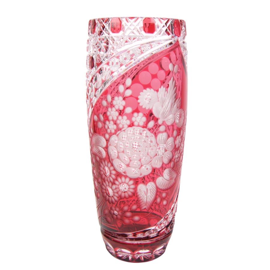 マイセンクリスタル ミスティックフラワー 色被せ花瓶 F205/EO314/41B