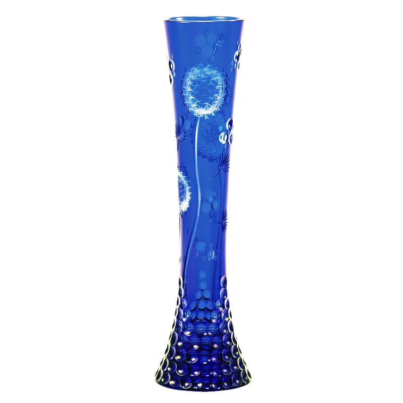 マイセンクリスタル 色被せ花瓶｢タンポポの綿毛｣ FL/1322/30B