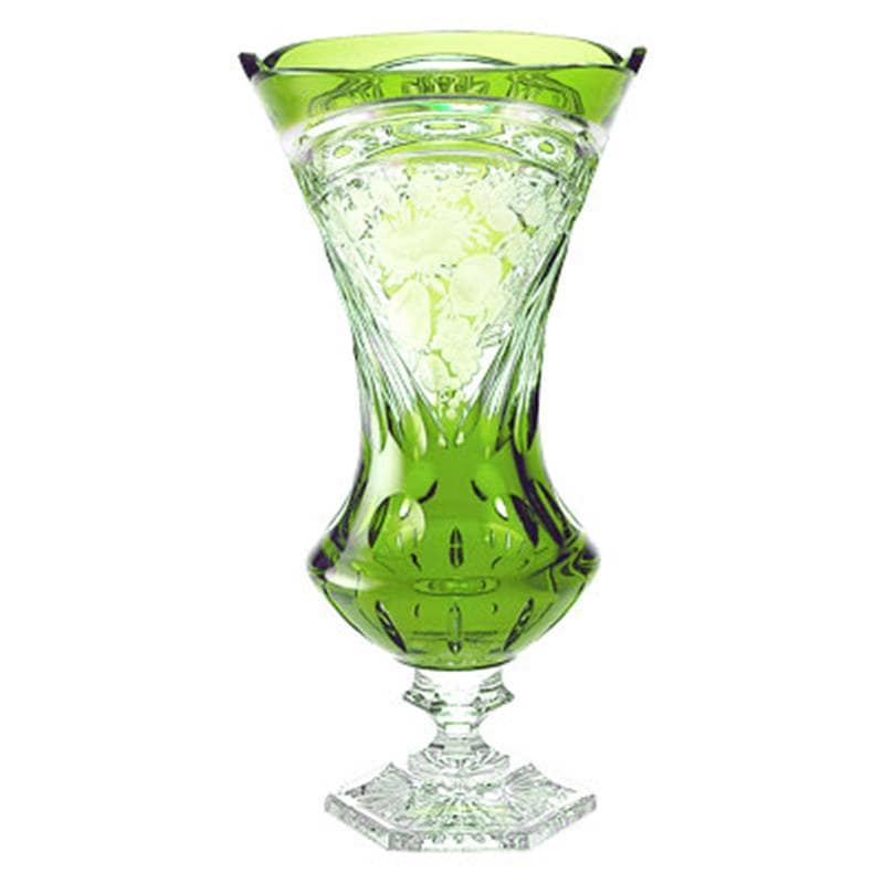 エルベクリスタル ヴィオラ 色被せ花瓶 グリーン VIO/2000/20G