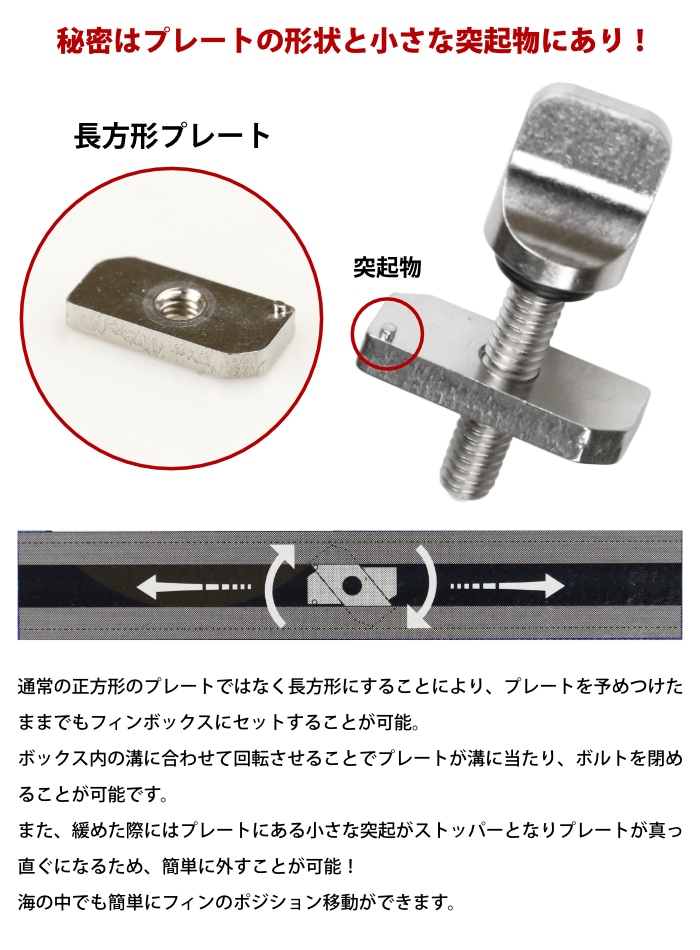 サーフィン フィン ネジ ロングボード用 フィンボルト MAGIC SCREW