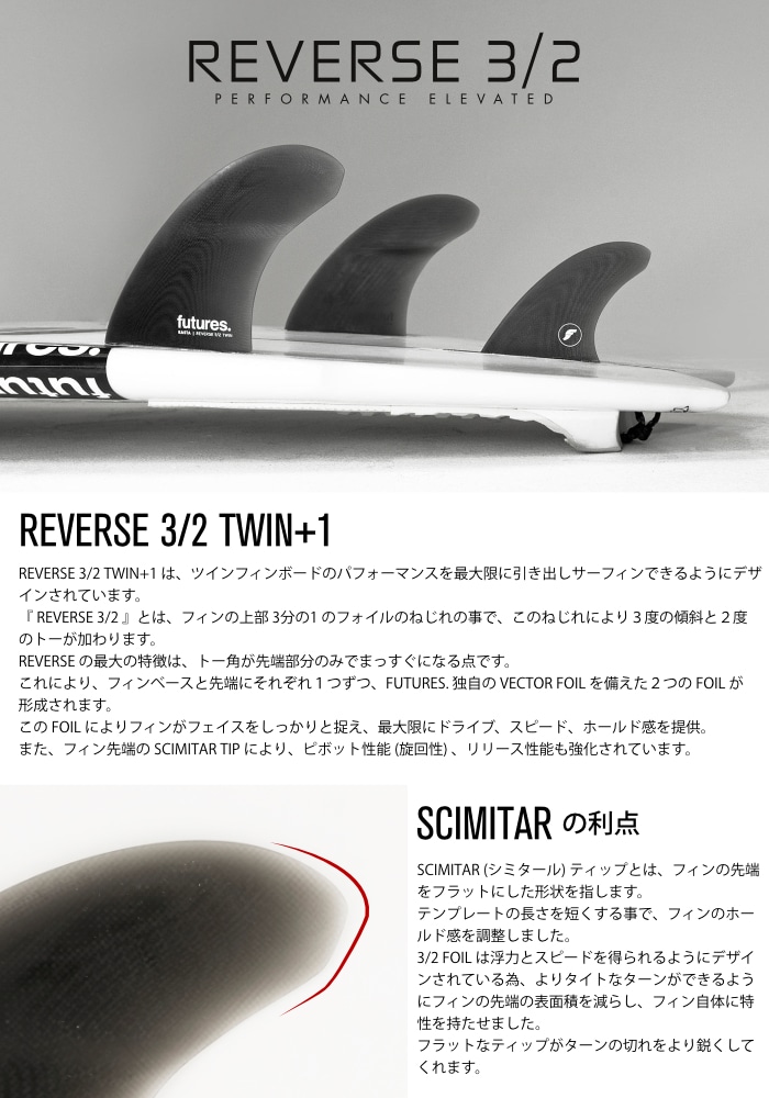 フューチャー フィン ツインスタビ 2＋1 ラスタビッチ FUTURES. FIN