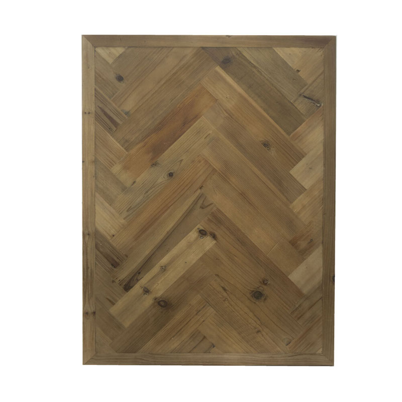 ヘリンボーンの古材を使ったカフェテーブル｜アンティークなインテリア