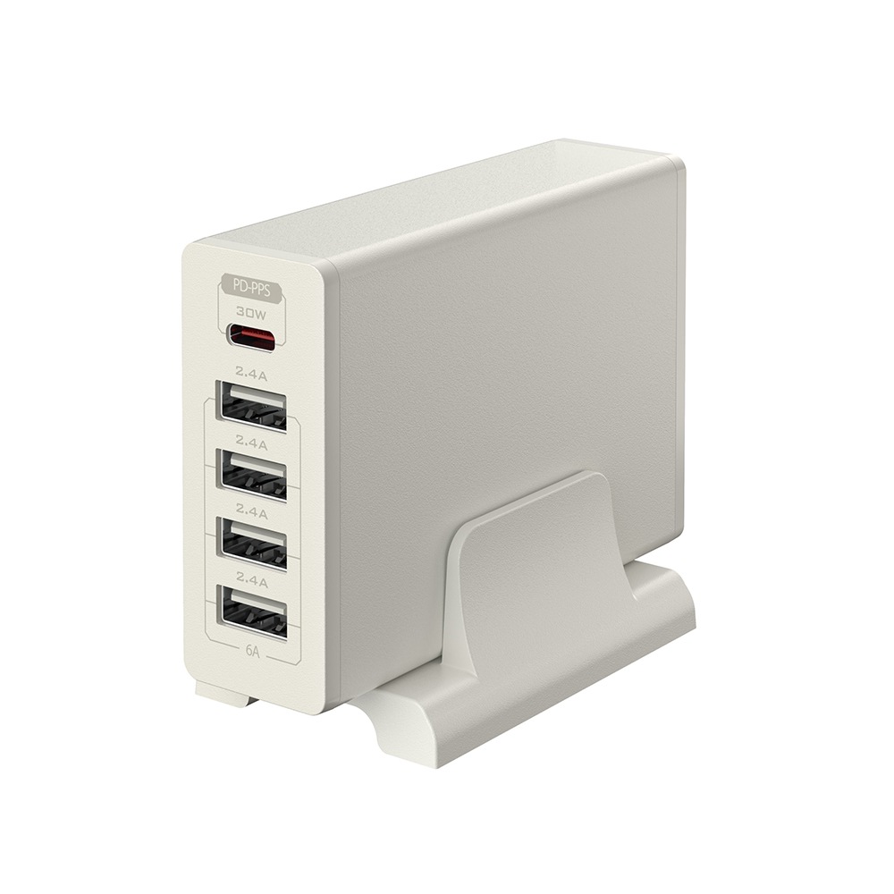 1台でスマホやタブレットなど5台同時充電 Power Delivery3.0対応 30W