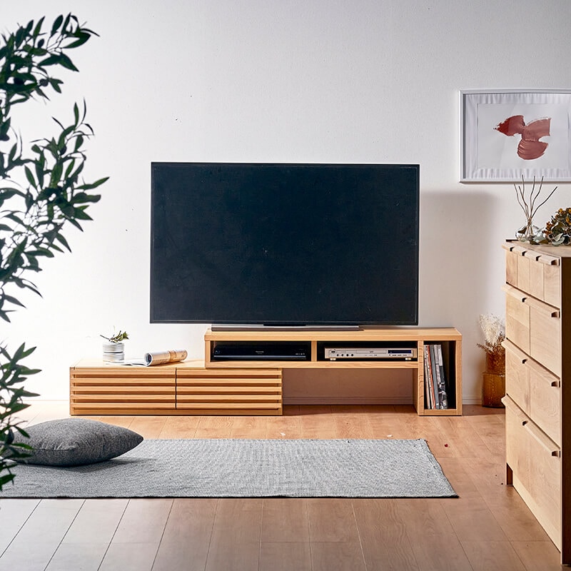 大川家具】テレビボード 119cm幅 アージュ ウォールナット/レッド