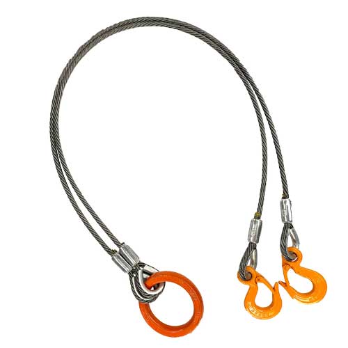 玉掛策 JIS 径9mm 長2.0m 荷重1.0t 2点吊 ワイヤーロープスリング