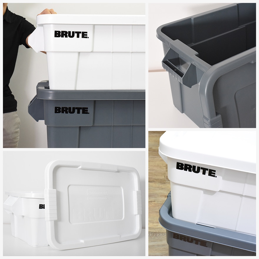 BRUTE ブルート トートボックス 53L ホワイト 2個セット おもちゃ箱 おしゃれ 北欧 Rubbermaid ラバーメイド BRUTE トート