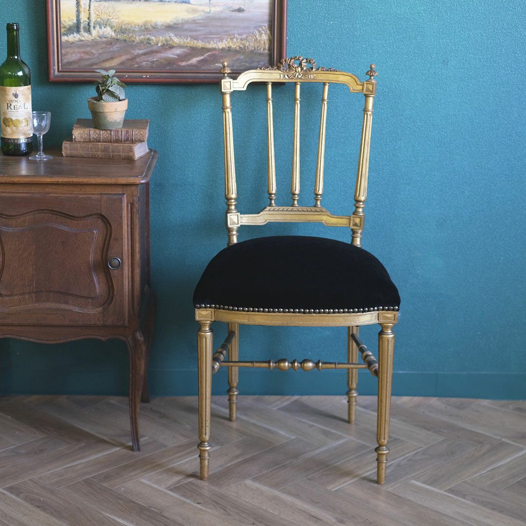 フランス アンティーク ナポレオンIIIチェア リボントップ フランス