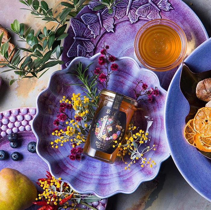 はちみつ・スタイリング写真・パープルの食器 from 京都