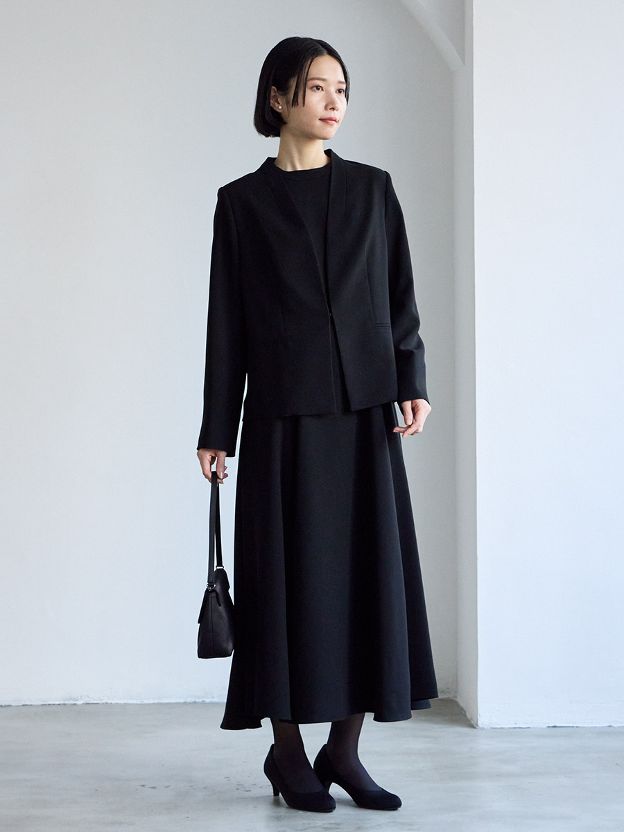 喪服・礼服】Vネックノーカラージャケット(M ブラック): AIMER | エメ