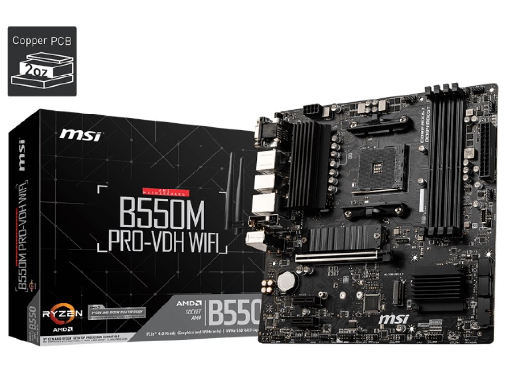 MSI B550M PRO-VDH WIFI AMD 500シリーズ Socket AM4対応 AMD B550