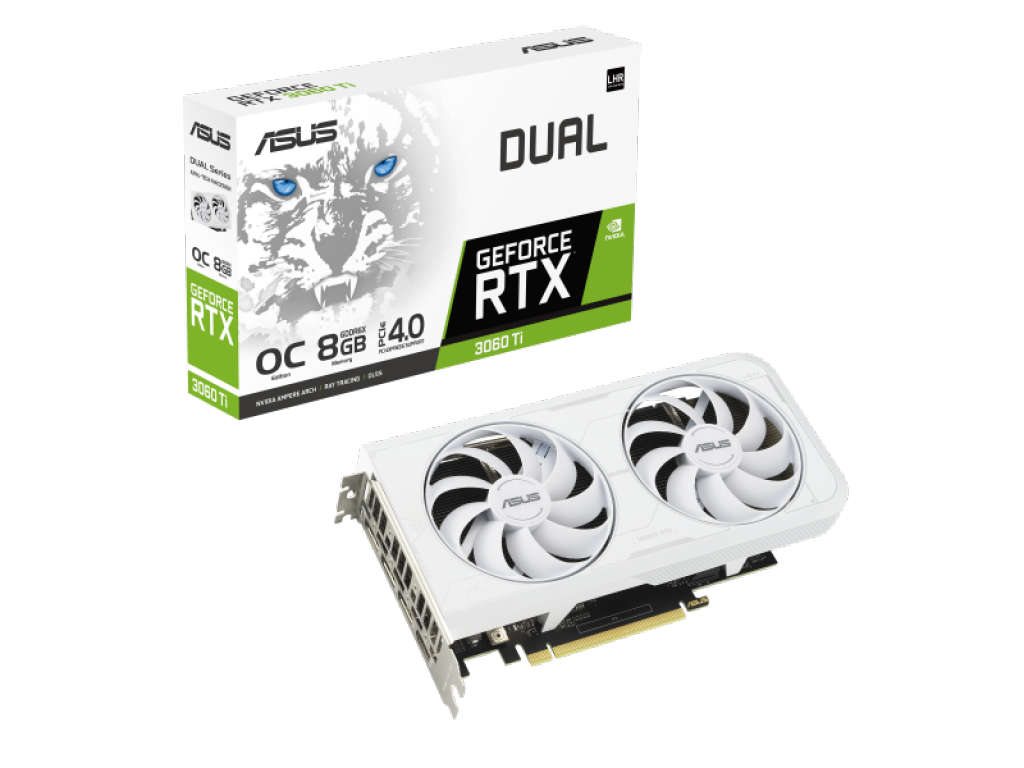 ASUS、DUALシリーズからホワイトカラーバリエーションのGDDR6X版