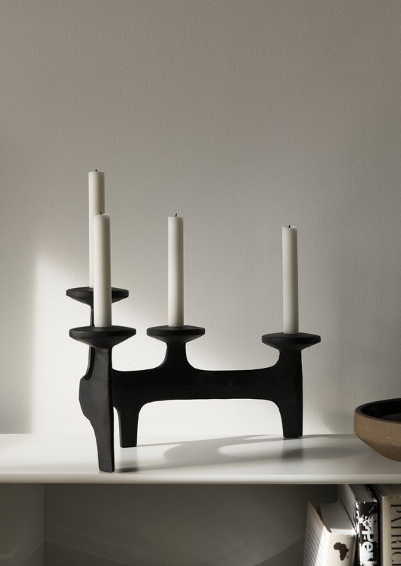 Nedre Foss Nunatak candelabra, black | Finnish Design Shop