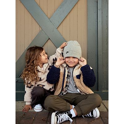 Big Kids 8-20 Nike Logo Beanie and Gloves Set