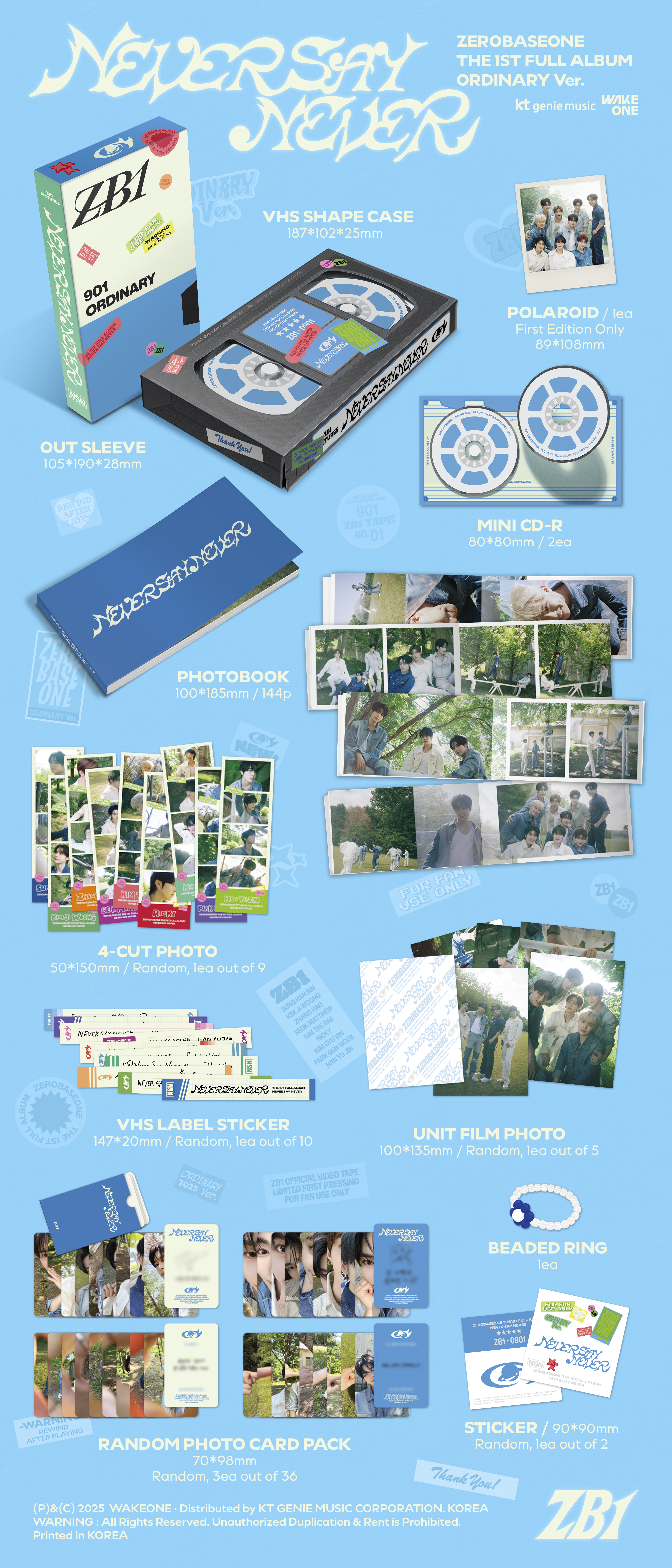 jp.ktown4u.com : ZEROBASEONE THE 1ST FULL ALBUM [NEVER SAY NEVER