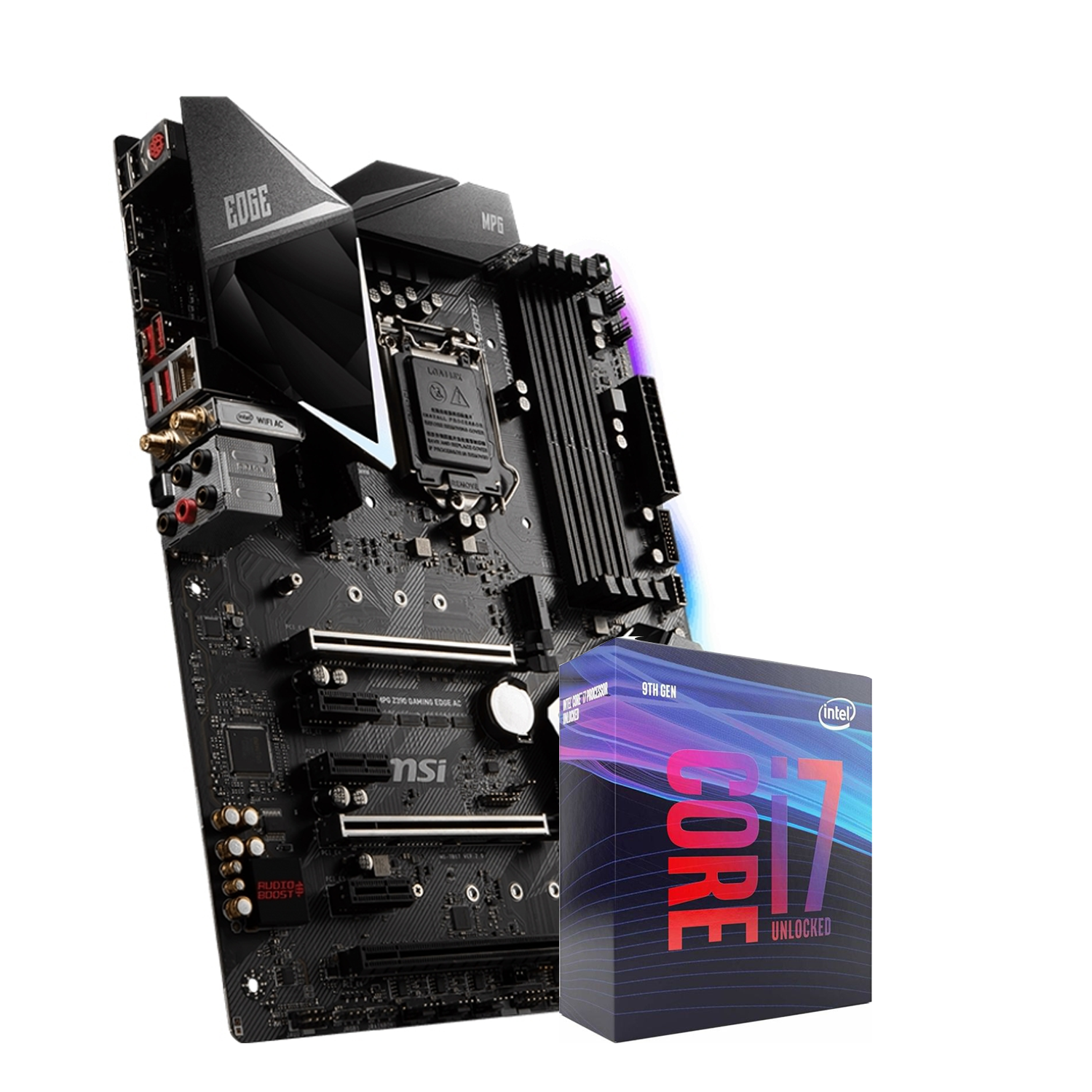 MSI MPG Z390 GAMING EDGE AC Mainboard + Intel i7-9700K Prozessor