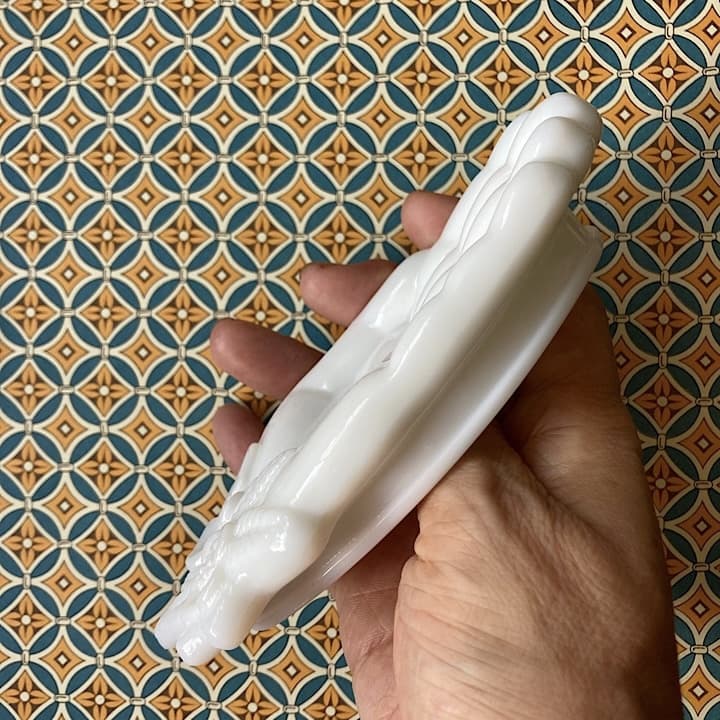 11Avonミルクガラスハンドトレイ片手タイプ『BIRD-IN-HAND』