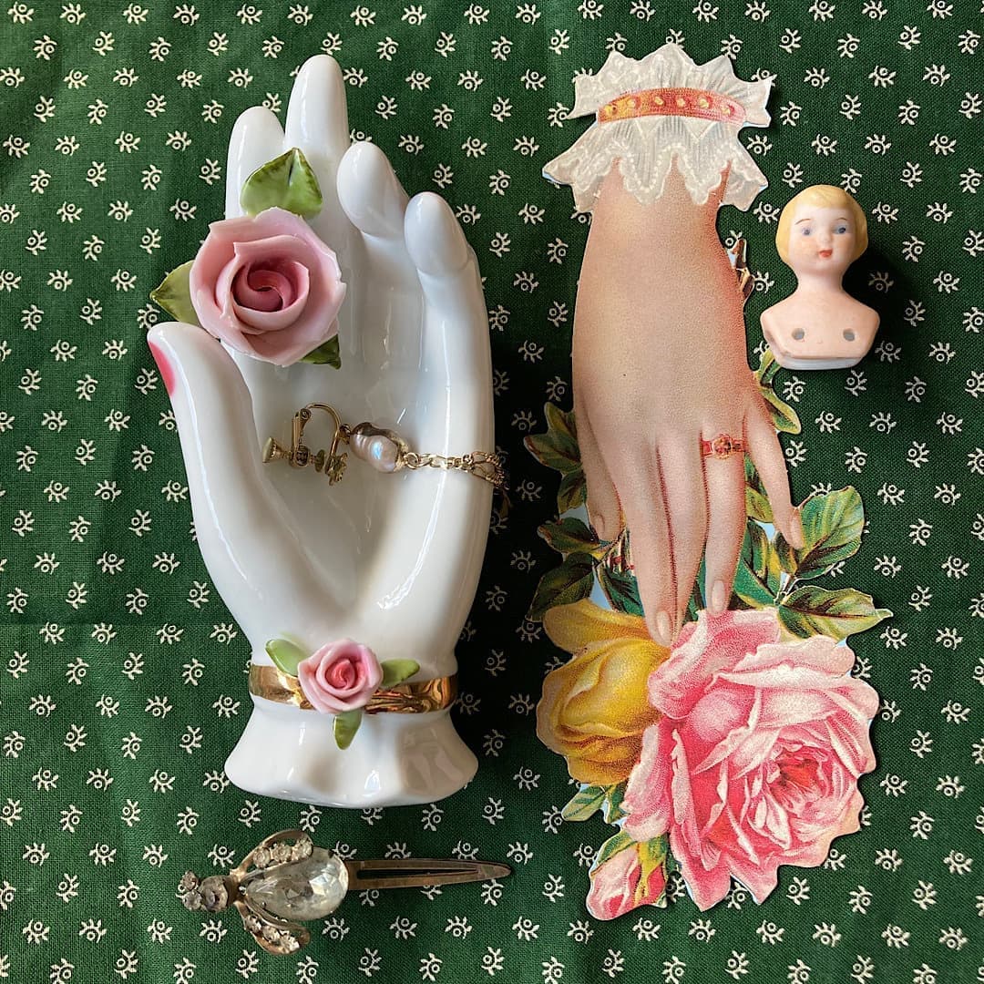 ポーセリン・真鍮・ハンドトレイ