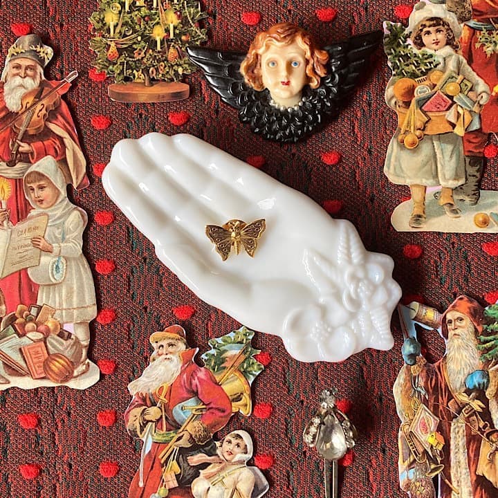 ミルクガラスハンドトレイ