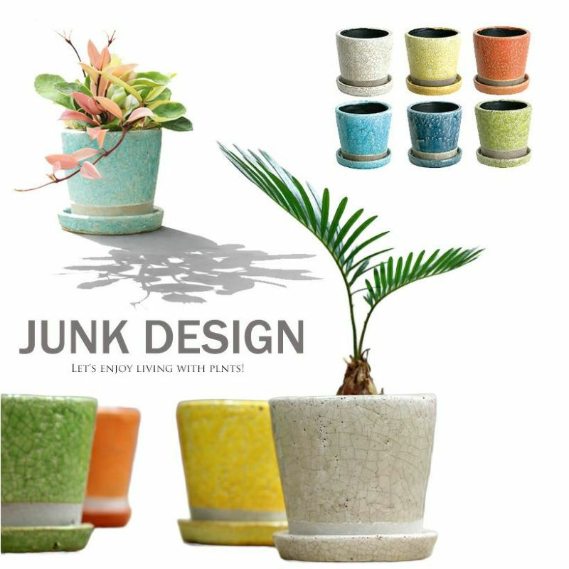 9色から選べる！貫入加工のカラー陶器鉢｜2.5サイズ植物の植替えに