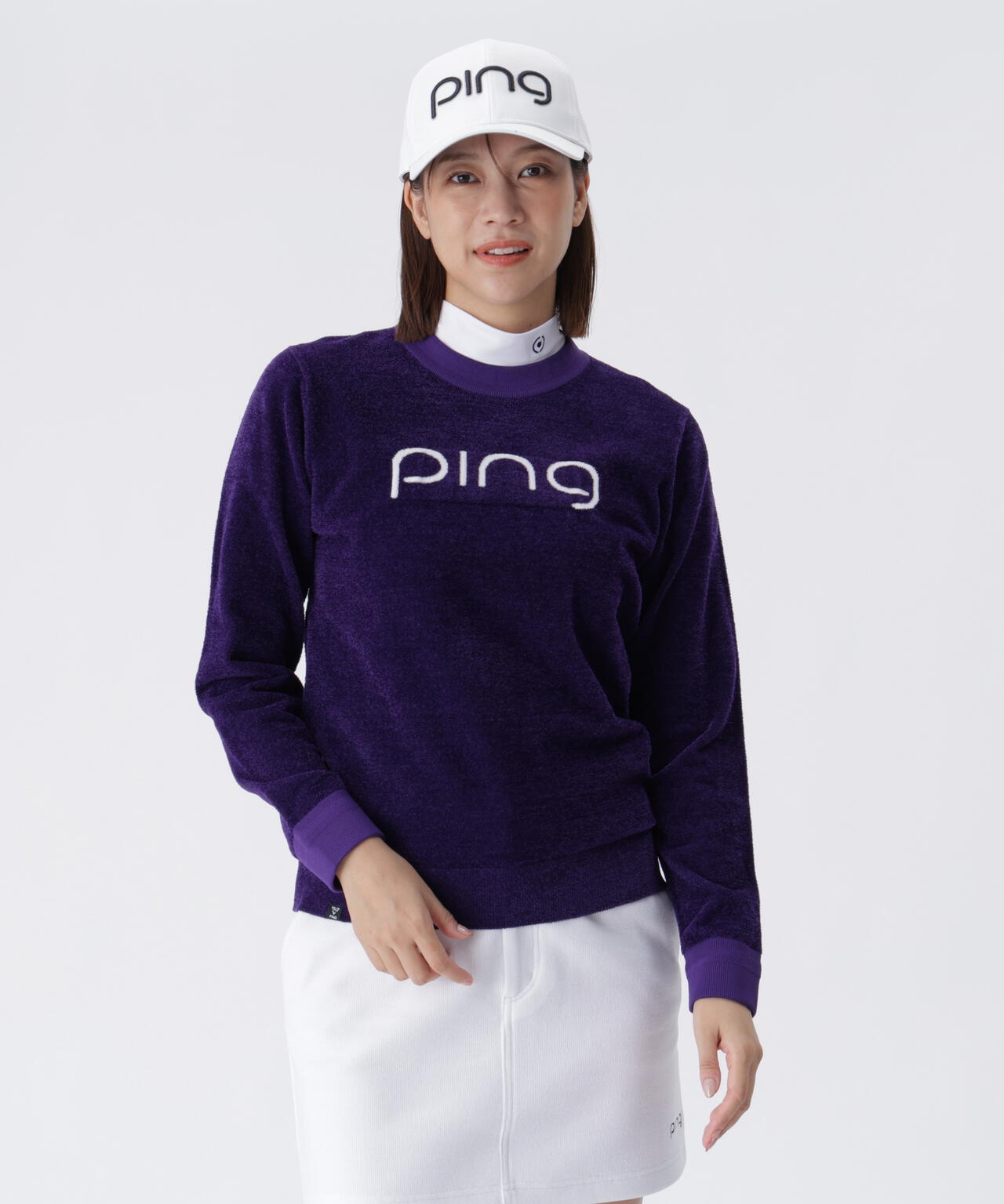 PING APPAREL】pingジャカード モールニットクルーネックニットプル