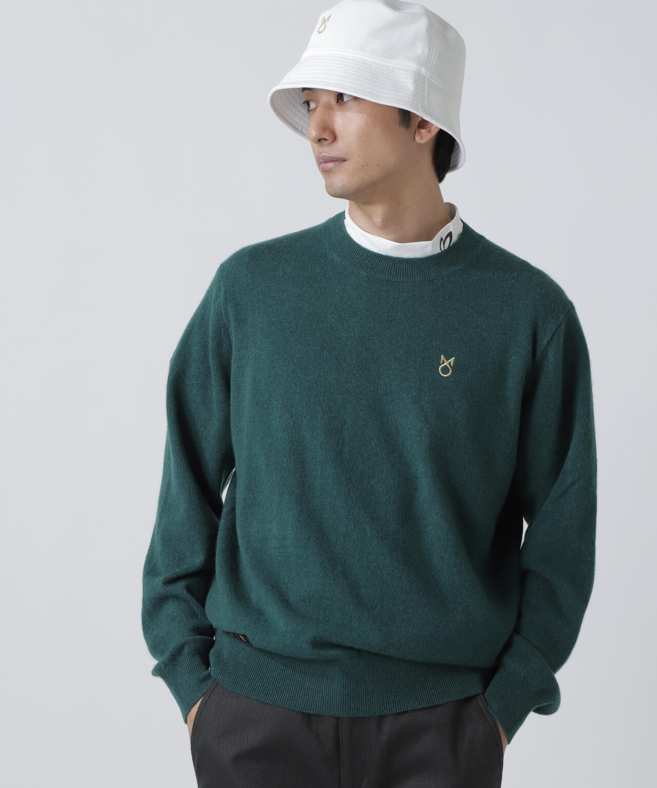 上田桃子プロコラボカラーあり】カシミヤクルーネックニットプル