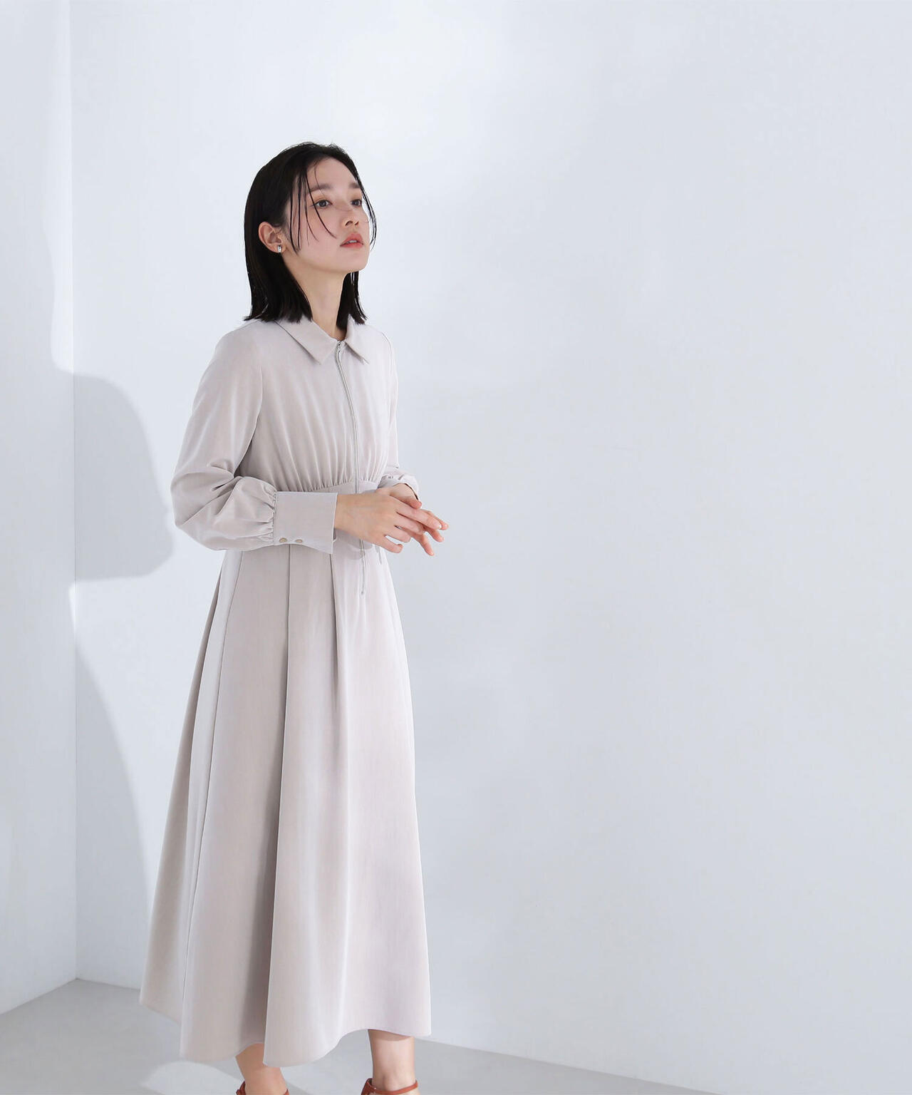 襟付フロントジップワンピース | NATURAL BEAUTY BASIC（ナチュラル