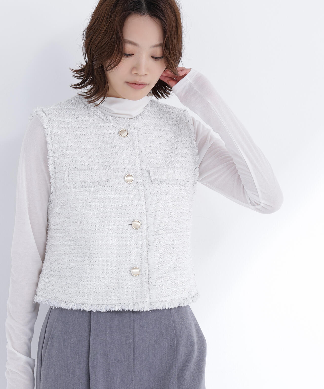 ツイードシリーズ コンパクトジレ | NATURAL BEAUTY BASIC（ナチュラル