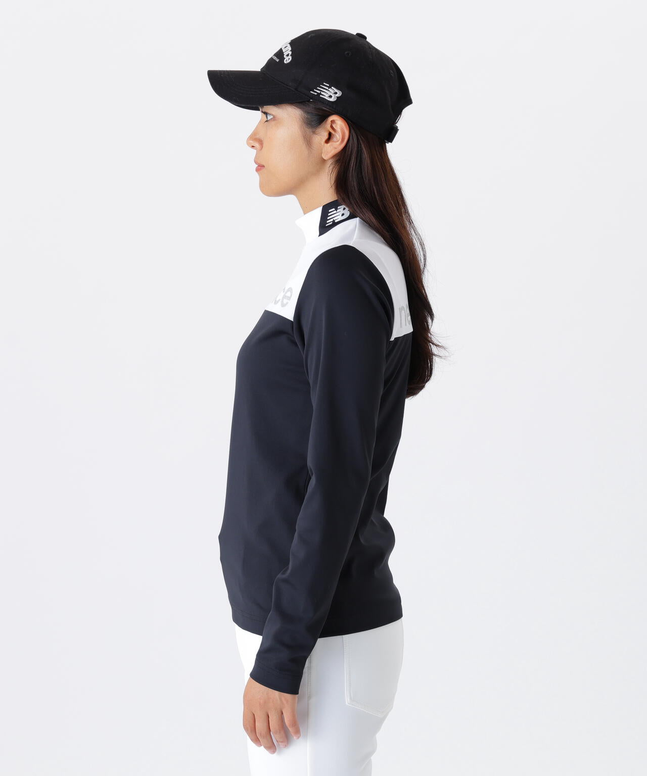 保形性 ストレッチ 長袖 モックネック プルオーバー (WOMENS) | new