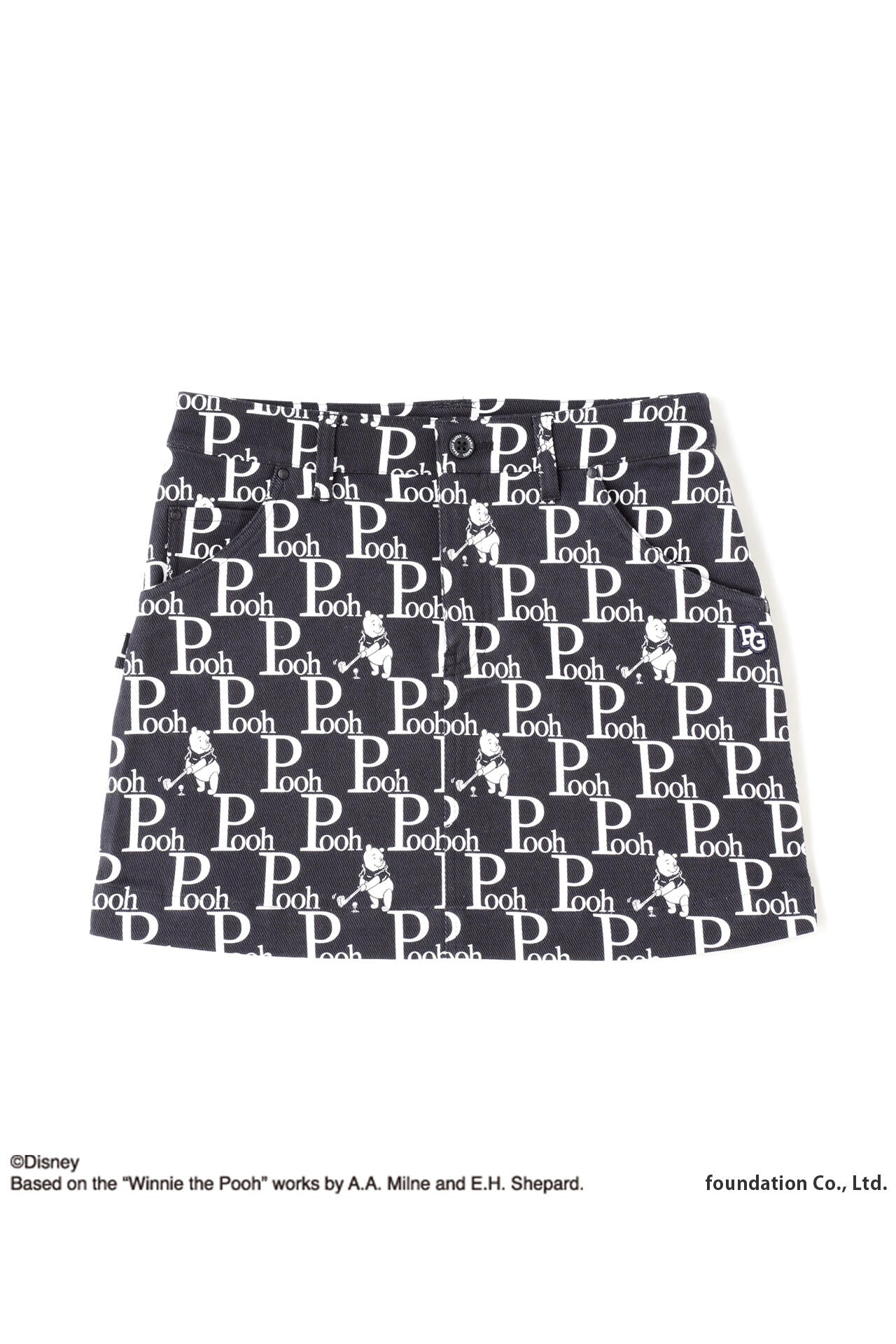 プーさん 総柄プリント オーガニックカルゼ スカート ＜Winnie the