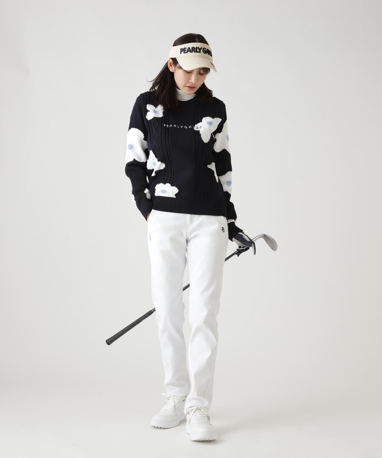 アラン柄×インターシャ クルーネックニットプルオーバー ＜ランダム