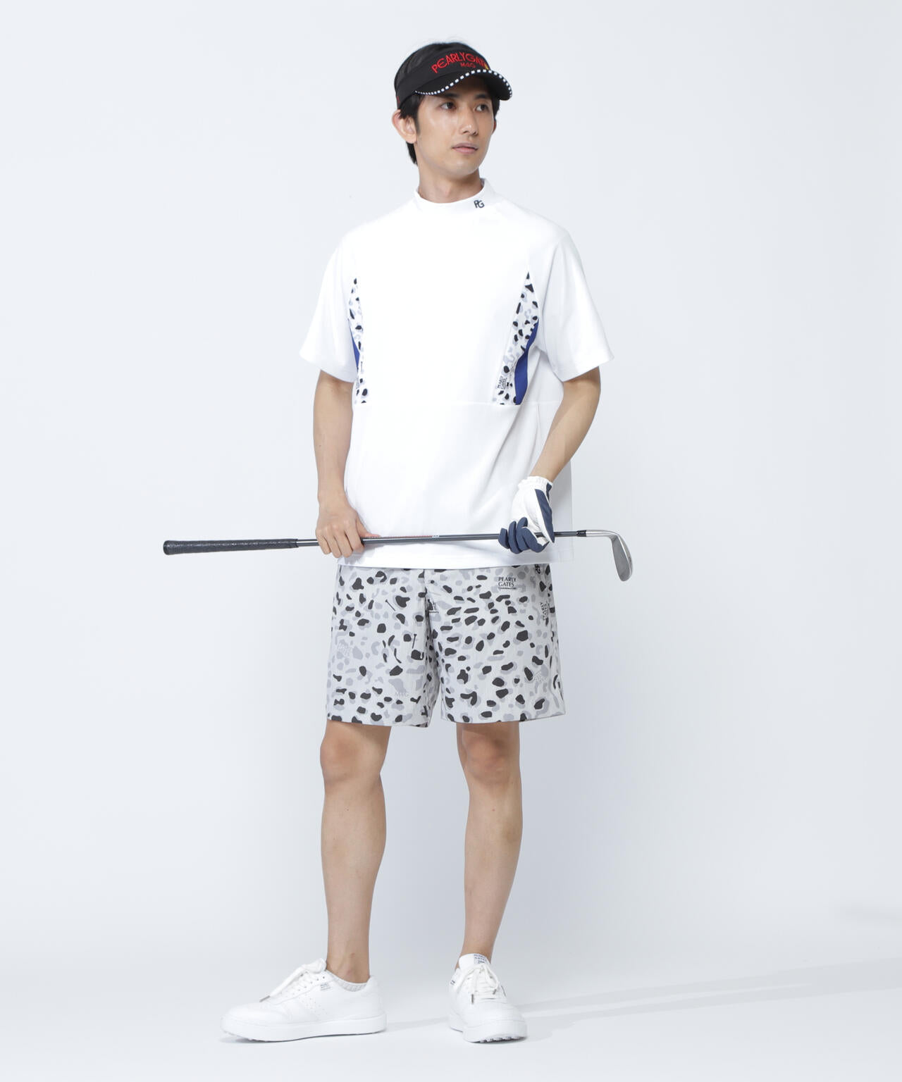 アクアツイストドットメッシュ半袖モックネックカットソー | PEARLY