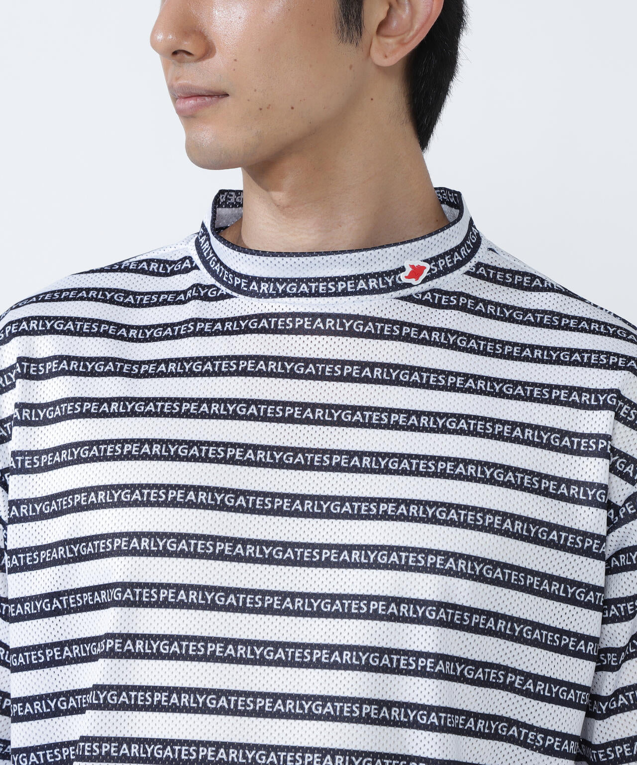 美品正規品 パーリーゲイツ サイズ5 モックネック ボーダー 定番シャツ