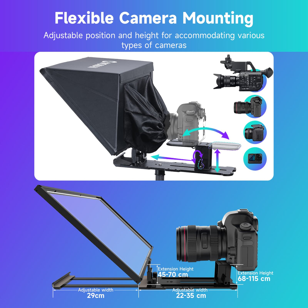 ビデオ Moman MT12 用の最高のプロフェッショナル テレプロンプター