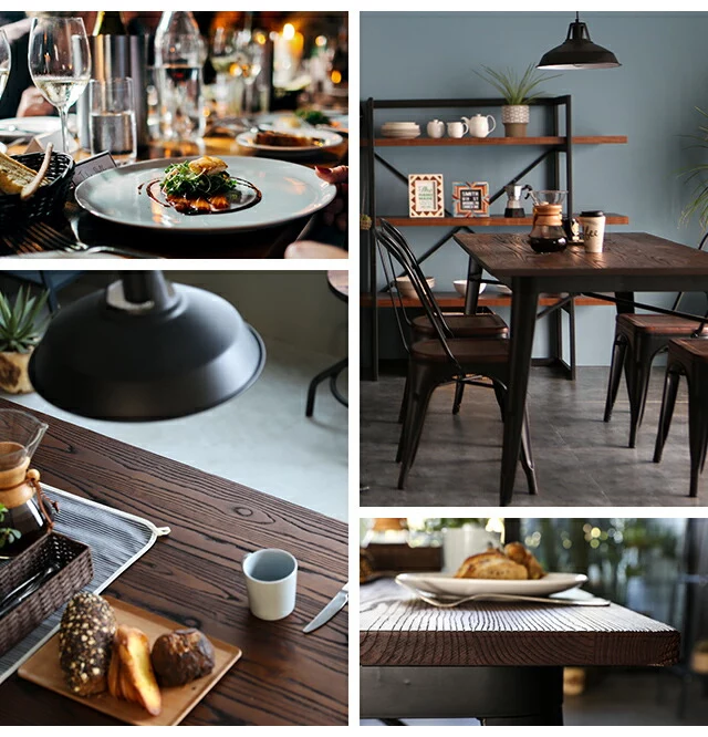 長方形ダイニングテーブル ヴィンテージタイプ 4人掛け｜モダンデコ