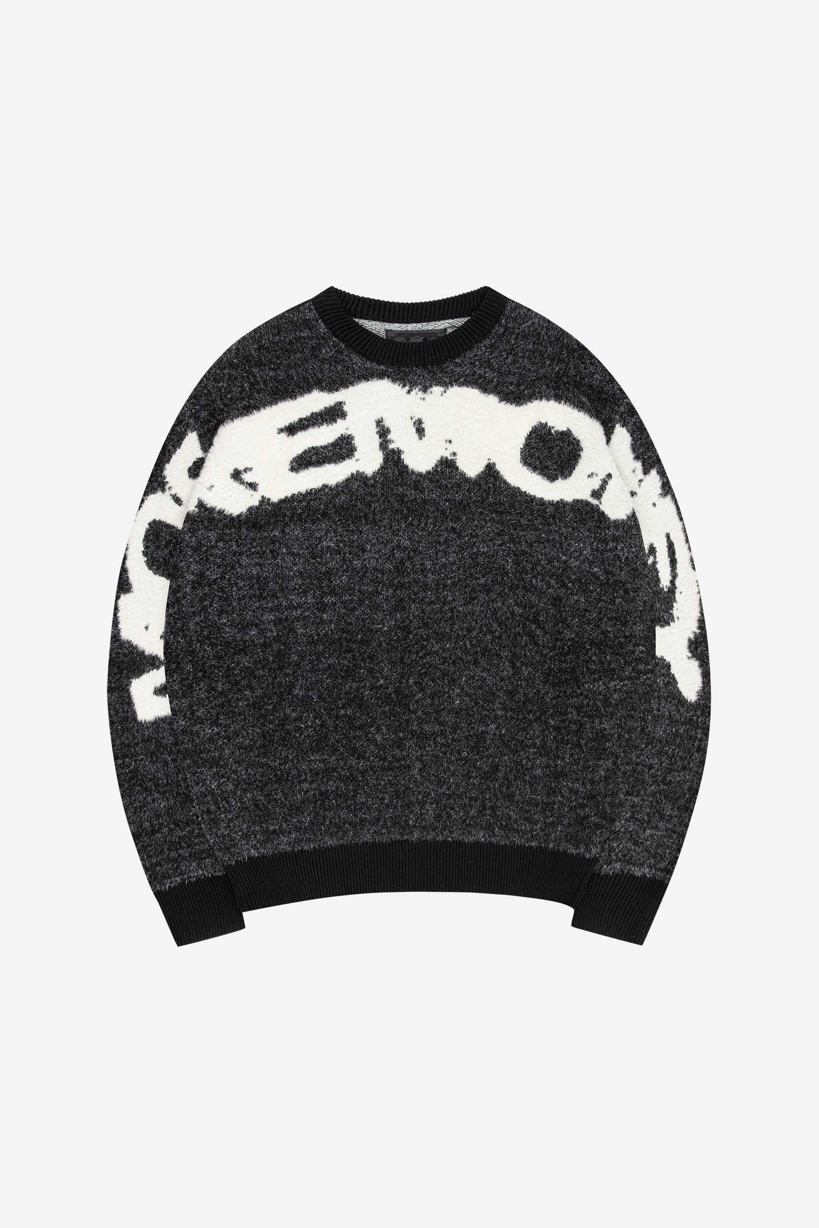 FURRY KNIT SWEATER BLACK