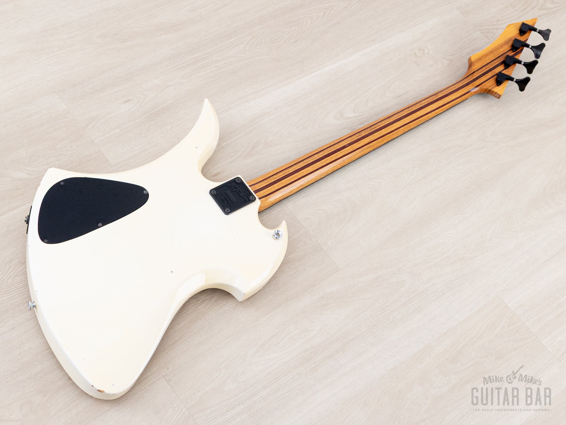 1989 BC Rich Mockingbird Bass MB-857 Vintage PJ Bass Snow White, Japan