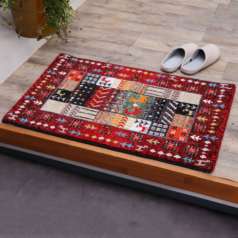 ウィルトン織り玄関マット イビサ 60×90cm レッド ｜ ミスターマックス