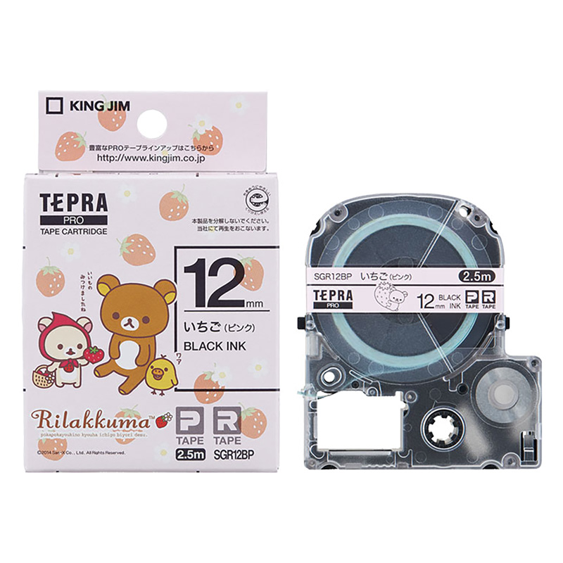 テプラPRO専用テープ リラックマラベル 幅12mm ピンク ｜ ミスター