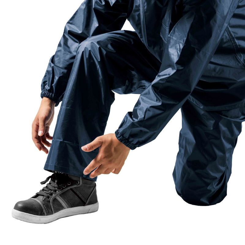 裾上げ調整ができるレインスーツ上下セット アジャストマック AS-5100