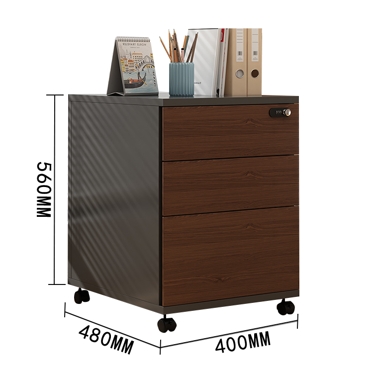 木製キャビネット,デスクワゴン,引き出し,オフイス収納,鍵付き