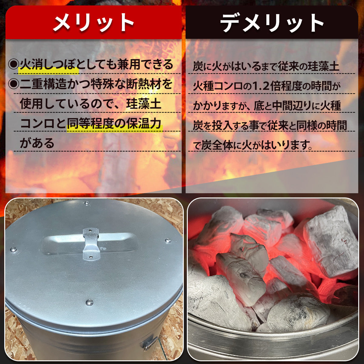 火種コンロ 空気調整可能 ロストル付き – 合同会社七色