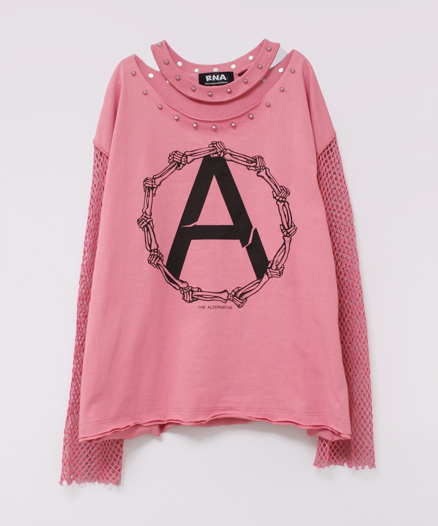 M2401 メッシュスリーブスタッズロンT(M ホワイト): トップス - RNA