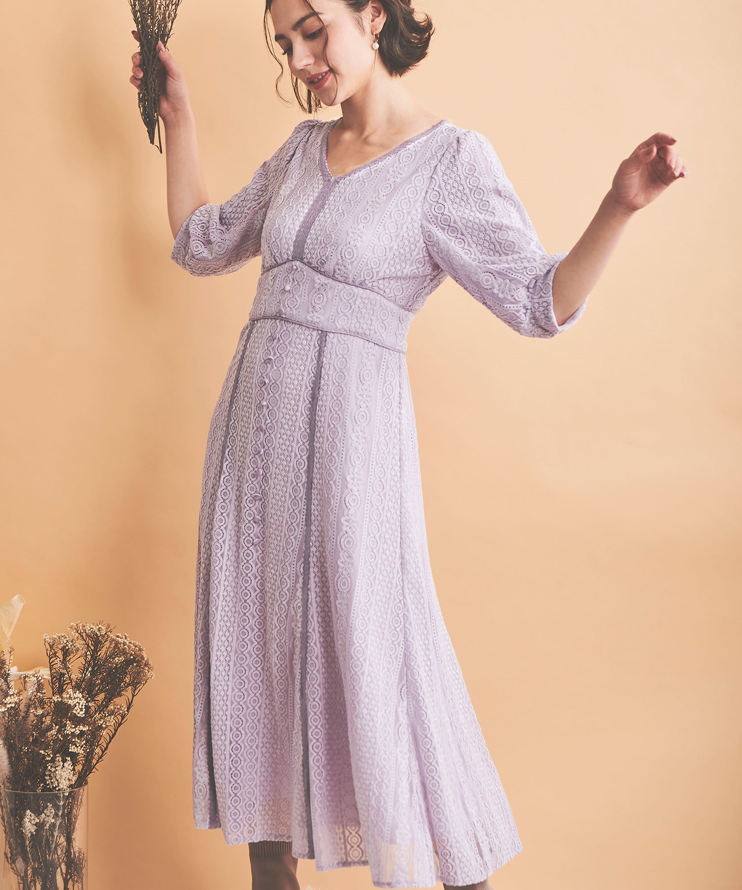 起毛レースワンピース | ロングワンピース | NOELA OFFICIAL WEB STORE