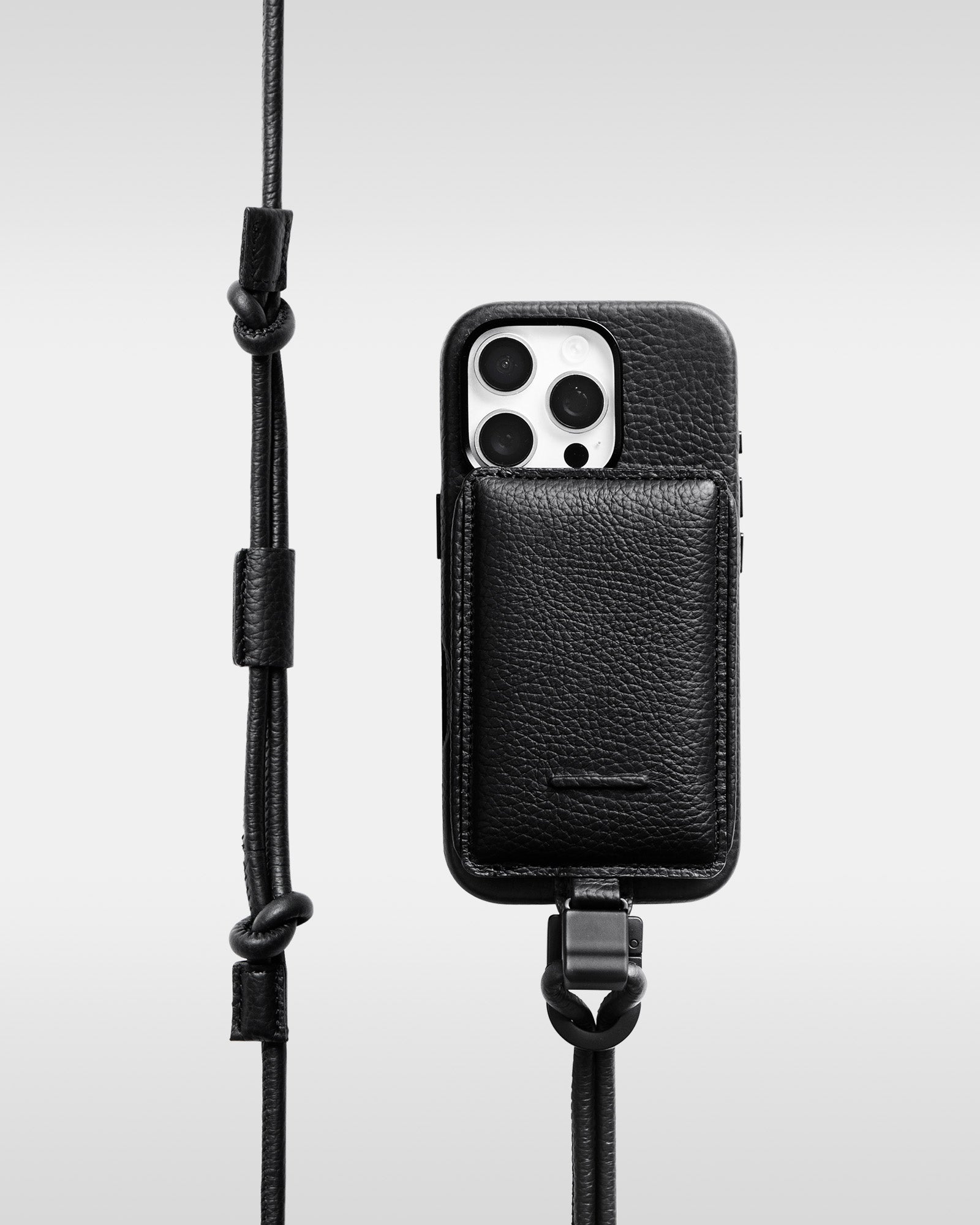 レザー製 iPhoneケース セット / 着脱可能ストラップ付スマホケース