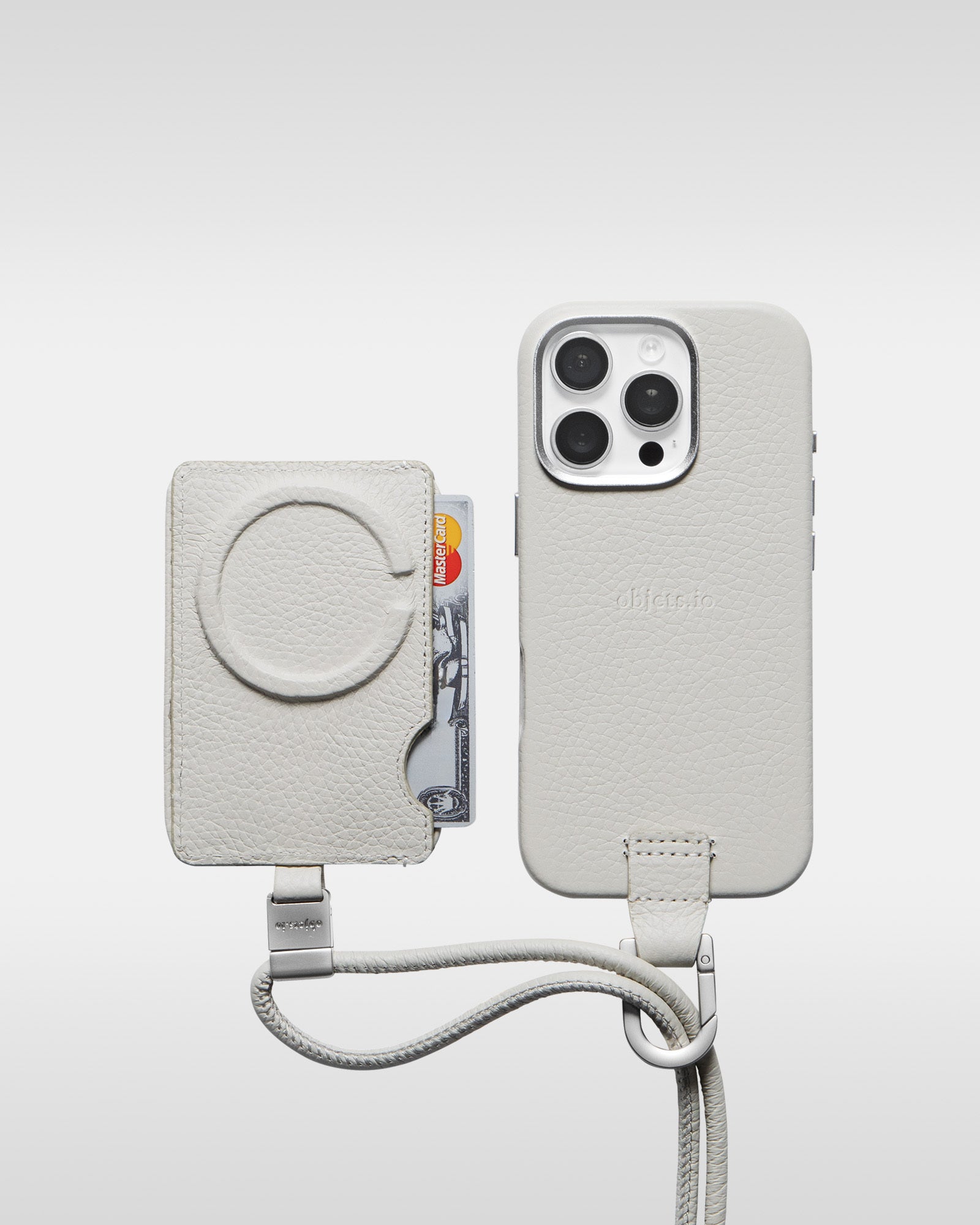 レザー製 iPhoneケース セット / 着脱可能ストラップ付スマホケース