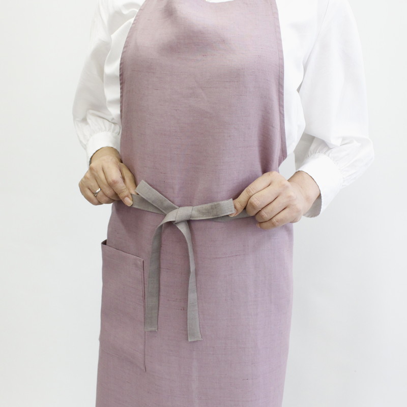 リネンエプロン スモーキーピンク | IONOストア